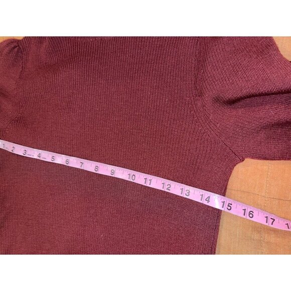 J. Crew Burgundy Long Sleeve Pullover Ribbed Turtleneck Sweater Women's Size XS - Picture 7 of 10